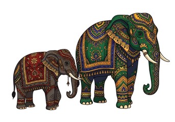 Obraz premium Set of colorful backpacks with tropical patterns