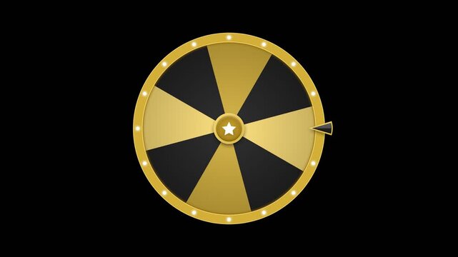 Seamless Looping Vector Prize Wheel -  Gold Motion Background 4K 60fps