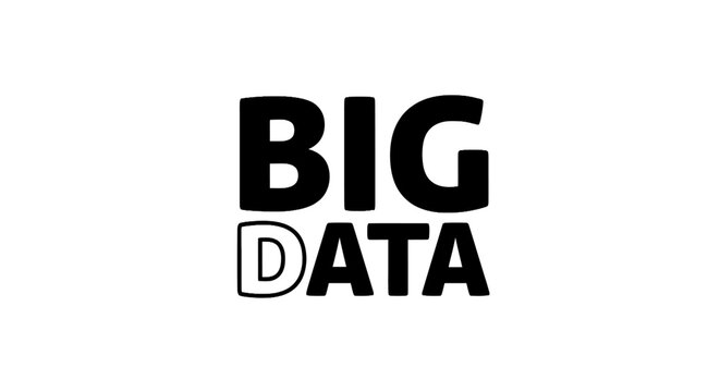 Big data typography text in doodle font