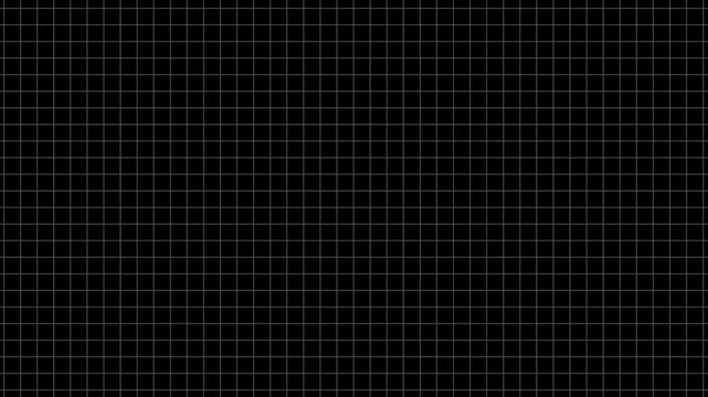 Animation of blue squares with white markers over grid background