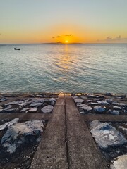 Obraz premium Sunset over the sea evening scenery on Okinawa island