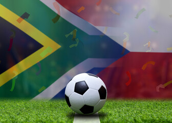 Naklejka premium Football Cup competition between the national South Africa and Czech Republic.