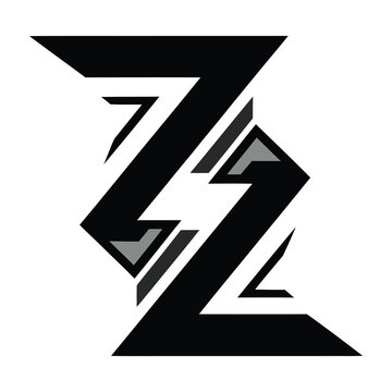 Stylized black letter z logo symbol abstract design