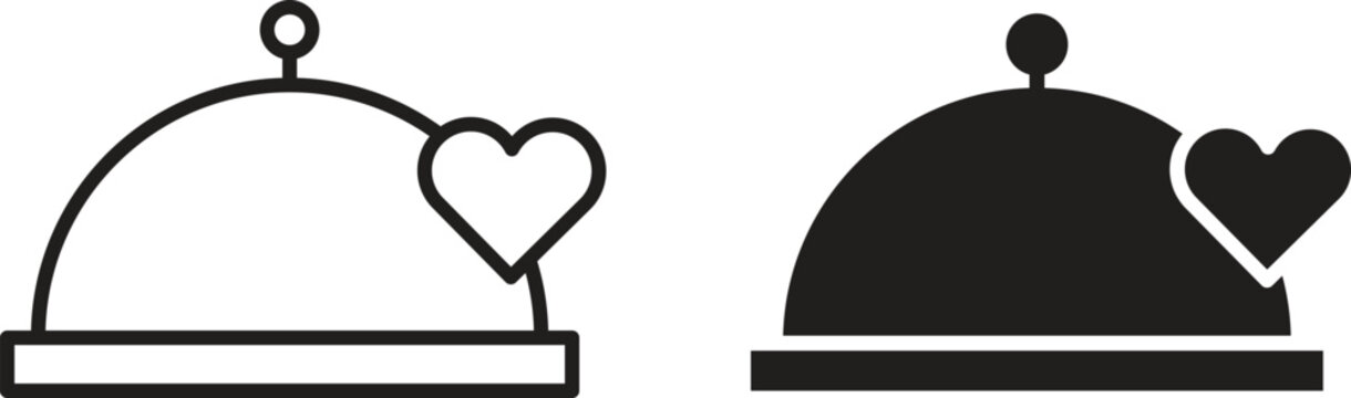 Wedding dinner icon collection. Minimal icon and symbol