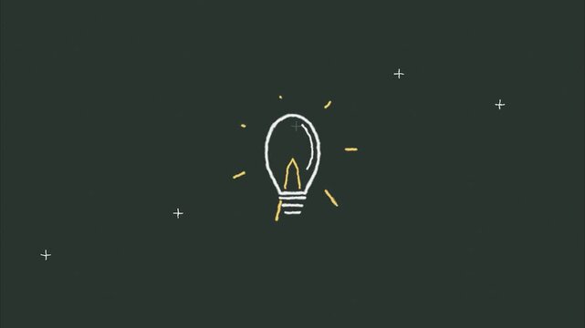 Glowing Light Bulb Shining With Sparkling Stars Motion Graphic Design For Creative Idea And Innovation Concept Background