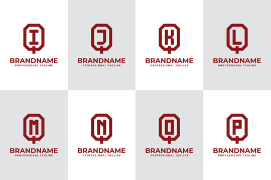 Letters QI QJ QK QL QM QN QO QP Monogram Logo Set, great for IQ JQ KQ LQ MQ NQ OQ PQ Initials
