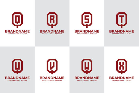 Letters QQ QR QS QT QU QV QW QX Monogram Logo Set, great for QQ RQ SQ TQ UQ VQ WQ XQ Initials