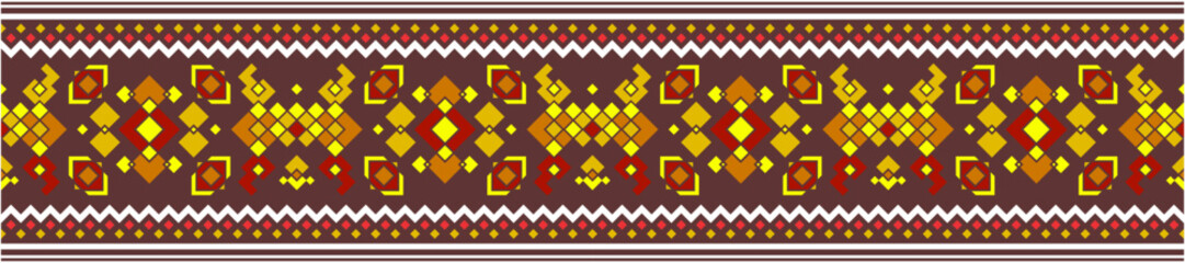Geometric textile decorative pattern vector illustration design featuring floral motifs in teal, turquoise, and white with cross-stitch style for fabric, embroidery, and cultural art resources © Hassan