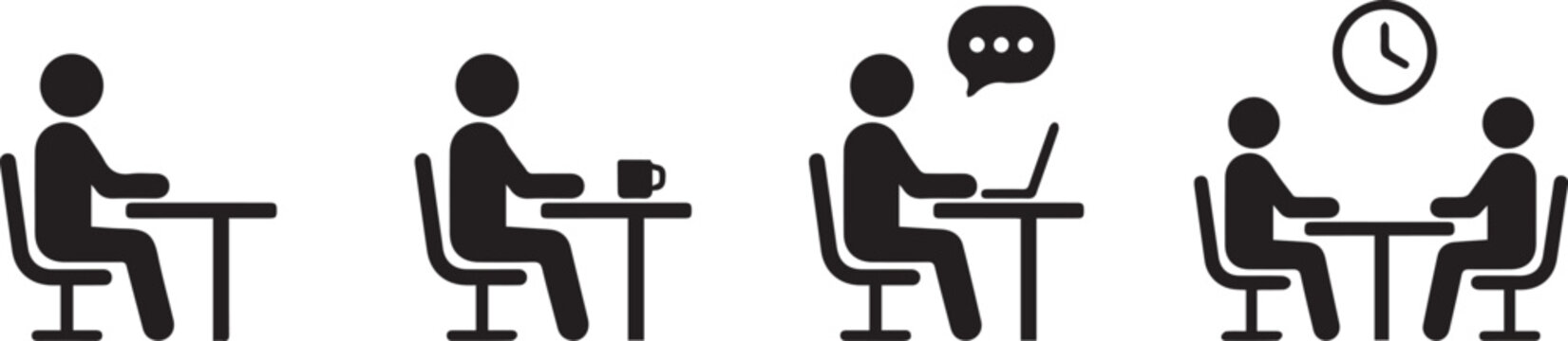 Set of office work icons