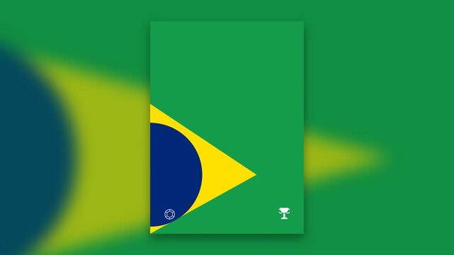 Flat Design Animated Brazil World Cup Soccer Poster
