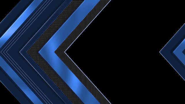 Abstract geometric background chevrons on black background animation, modern luxury texture