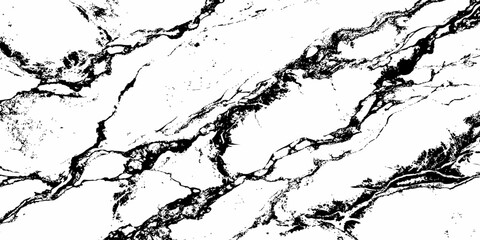 Fototapeta premium Luxury White Marble Surface Texture with Bold Natural Black Veins and Elegant Stone Pattern.