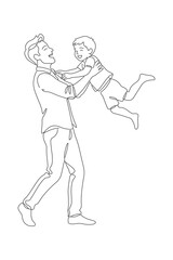 Obraz premium line drawing of father day illustration