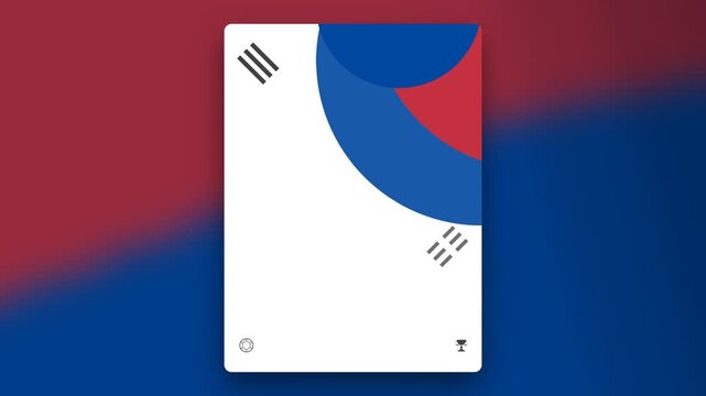 Flat Design South Korea World Cup Soccer Poster Animation