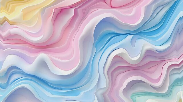 Abstract background with flowing soft pastel paper waves