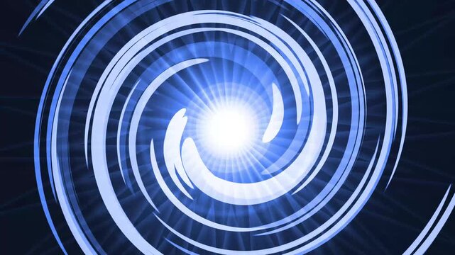 Abstract spiral light vortex with concentric rings and radiant center background animation