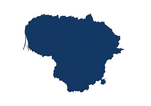 Lithuania map silhouette isolated on transparent background