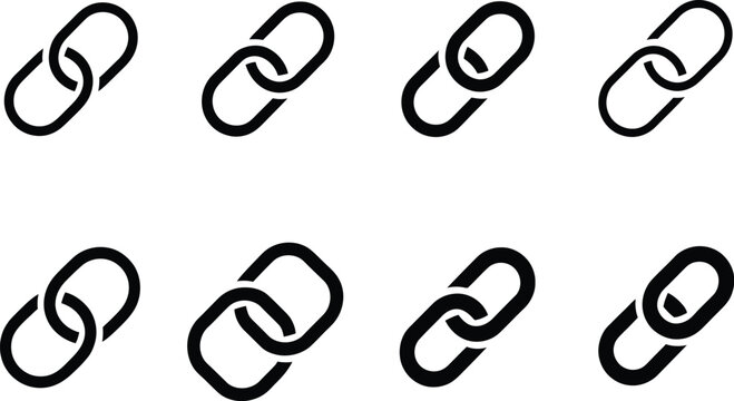External Link Symbol Icon Vector Isolated on White Background, Hyperlink Chain Sign for Web Navigation.