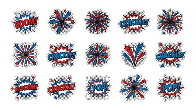 Comic explosion sound effects words