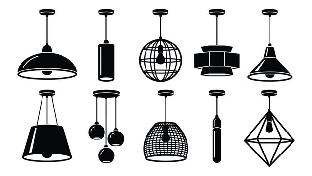 Black hanging light fixtures and lamps