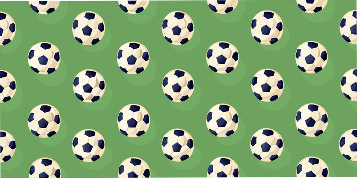 Soccer ball pattern with a green background vector illustration