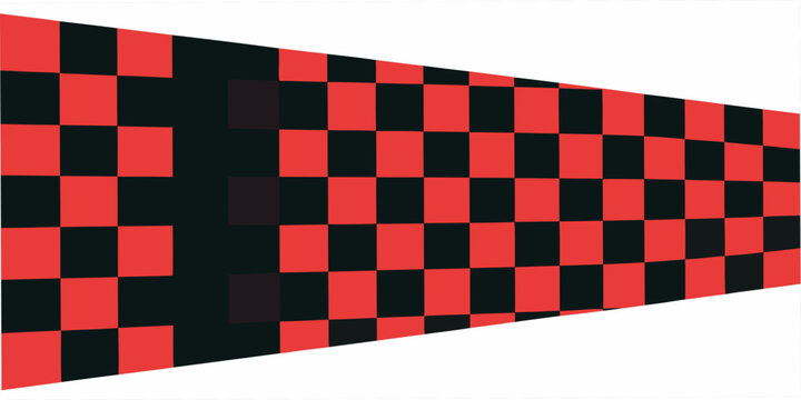 Checkered pattern with perspective distortion red and black squares