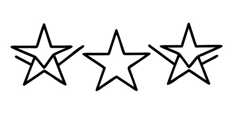 Obraz premium Five Pointed Star Silhouette Black Line On Transparent Background
