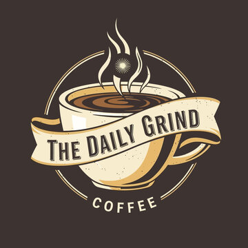 The Daily Grind Coffee Cup Logo.