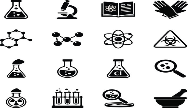 Science and Research Icons &ndash; Atom Molecule Lab Vector Collection. Vector illustration eps 10.eps