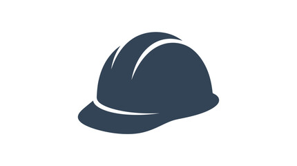 Fototapeta premium Minimalist dark blue safety hard hat icon