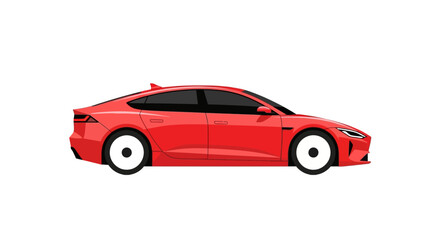Obraz premium Red car vector illustration isolated on white background for design projects
