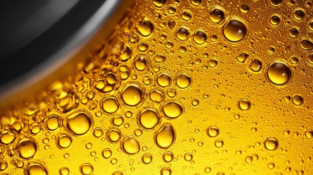 Extreme macro of engine oil bubbles forming on surface close-up view industrial environment mechanics concept