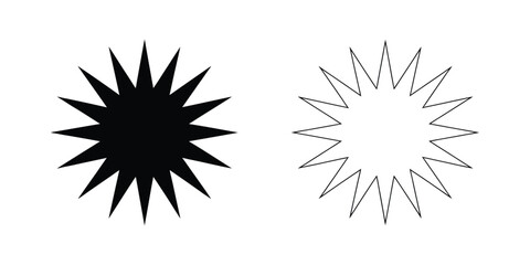 Explosion Burst Icons in Comic Book Silhouette and Line Art Style for Graphic Design Projects © Sidratul Muntaha 4