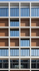 Obraz premium Grid of Light and Shadow: A Facade's Rhythmic Dance