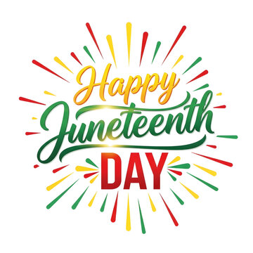 Vibrant juneteenth day celebration background with colorful text