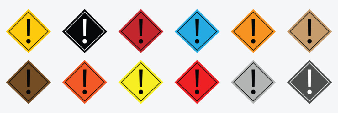 Caution alarm set. Danger sign collection. STOP sign. Warning stop signs. Vector illustration . EPS 10 . 