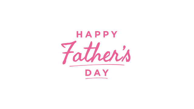 Minimalist Father's Day greeting design with pink brush script