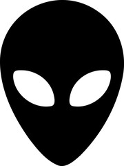 Alien head silhouette icon for science fiction and extraterrestrial space theme design elements © Tanjum