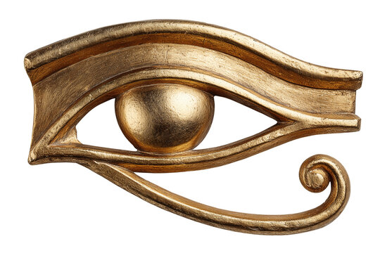 Gold Egyptian eye symbol isolated on white background, Clipping Path, png