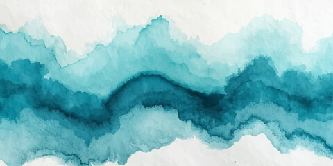 Abstract blue background featuring a frozen mountain landscape with white clouds, cold arctic icebergs, and a glacier lake under a winter sky © HMRabiul