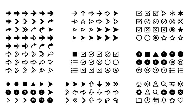 Bullet Point Arrow Collection for PowerPoint Presentation Vector Icon Set