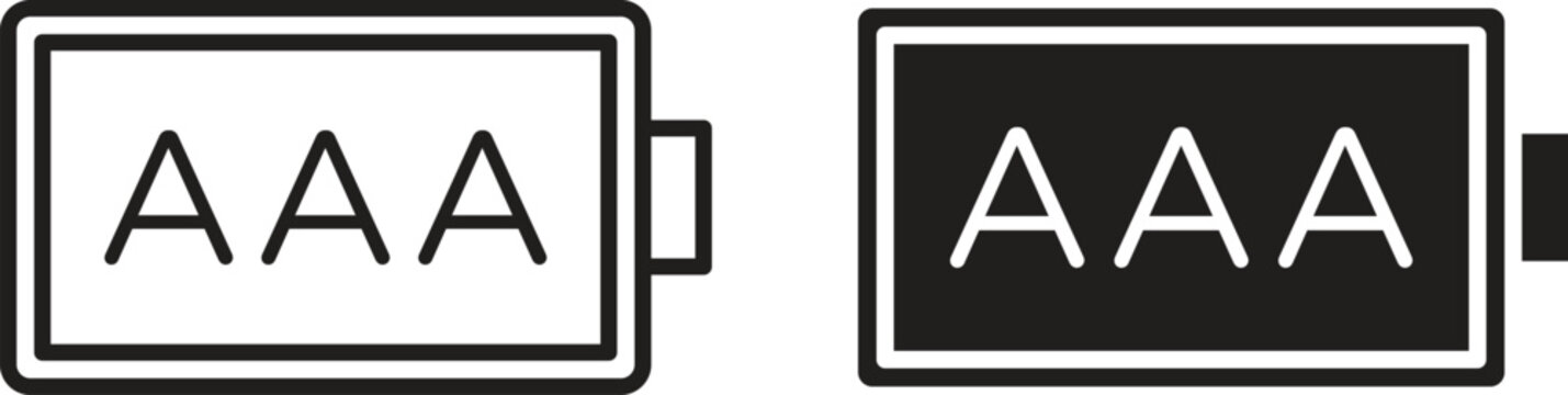 AAA battery icon vector collection. vector stock symbol illustrations