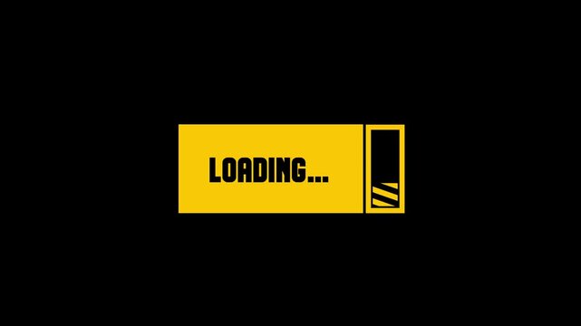 Loading Yellow Thick Icon Animation Loop | Buffering Spinner Motion Graphic | 4K