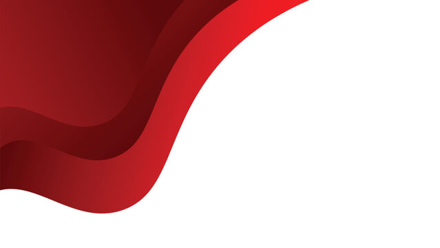 Layered red wave shapes fading into white background with smooth gradient transitions forming abstract dynamic flowing composition
