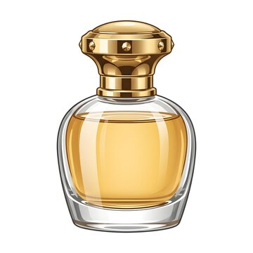Elegant Glass Perfume Bottle with Gold Cap, Luxurious Fragrance Display