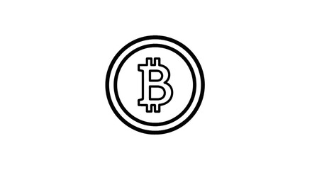 Digital currency coin icon with a letter b symbol © nael