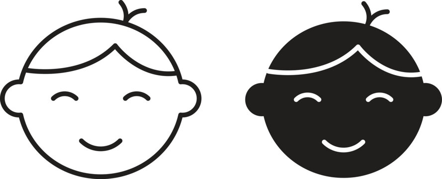 Child face icon vector, Symbol, logo illustrations