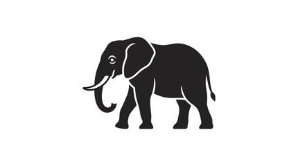 Fototapeta premium African Elephant Silhouette Icon Vector
