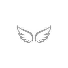 Fototapeta premium cotton candy vector Minimalist grey angel wings icon for branding and graphic design