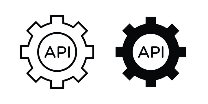 API icon pack in black vector type